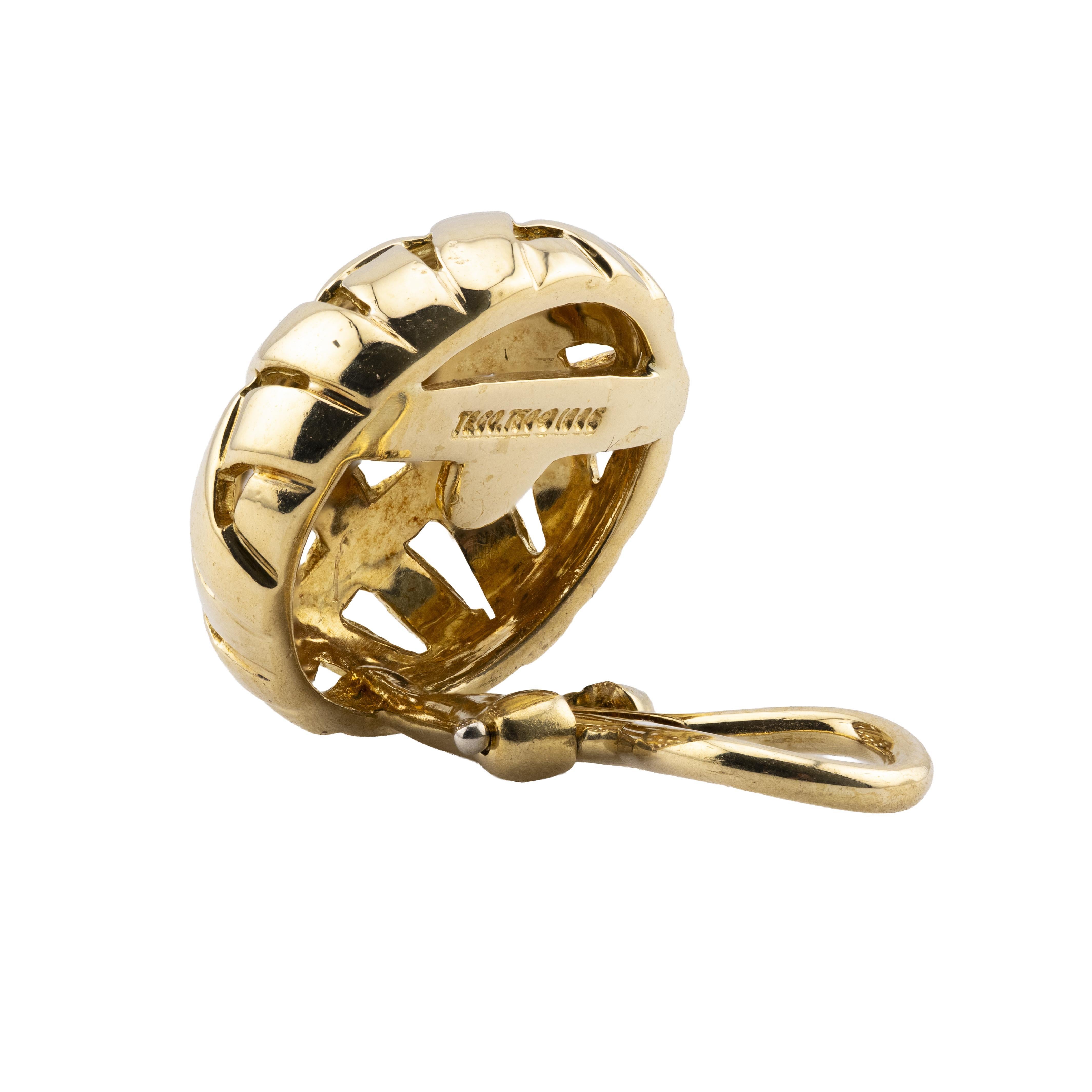 Vintage Tiffany & Company Vannerie 18 Karat Gelbgold gewebte Ohrringe Damen im Angebot