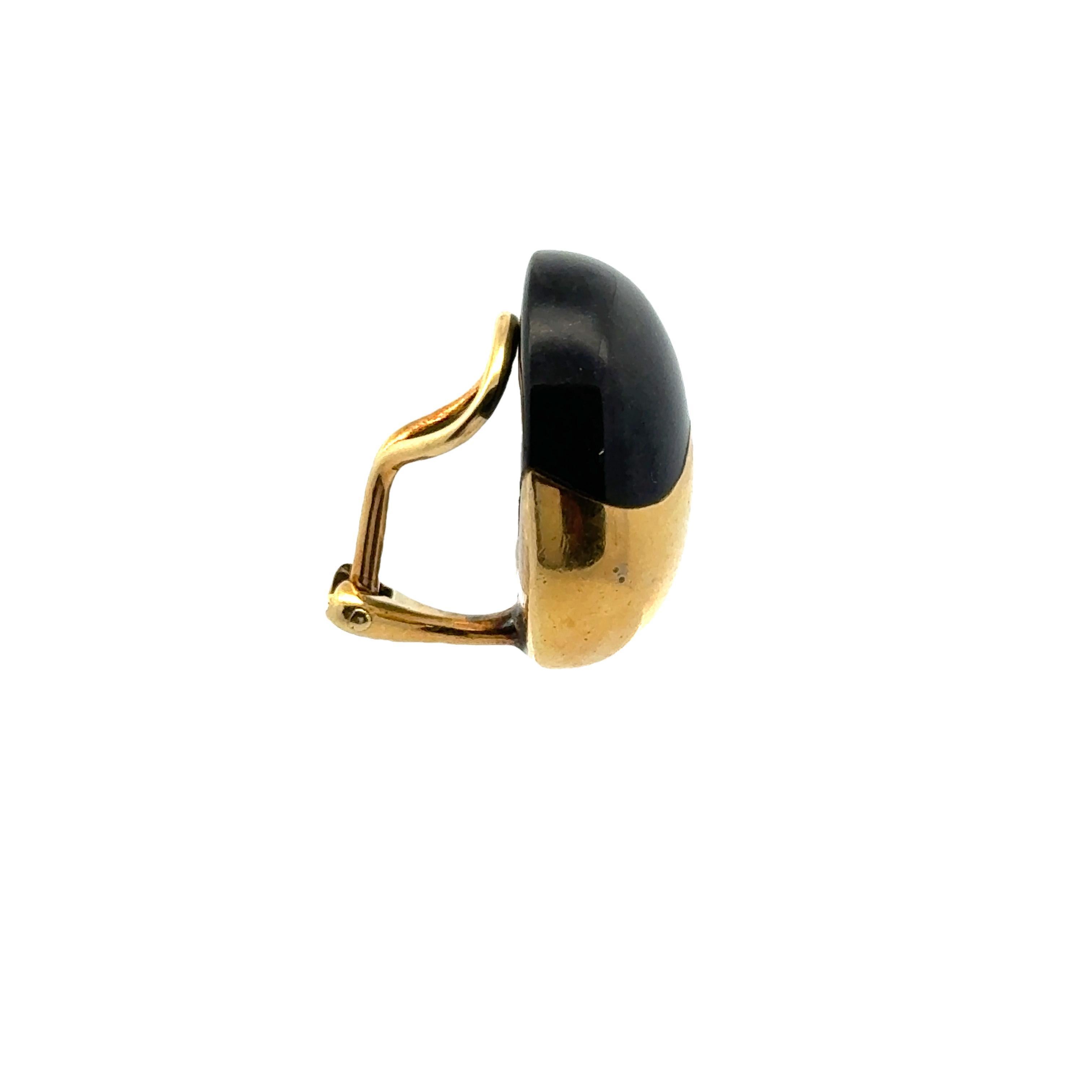 Vintage Tiffany & Company 'Yin Yang' Ohr-Clip-Ohrringe aus schwarzem Onyx (Cabochon)
