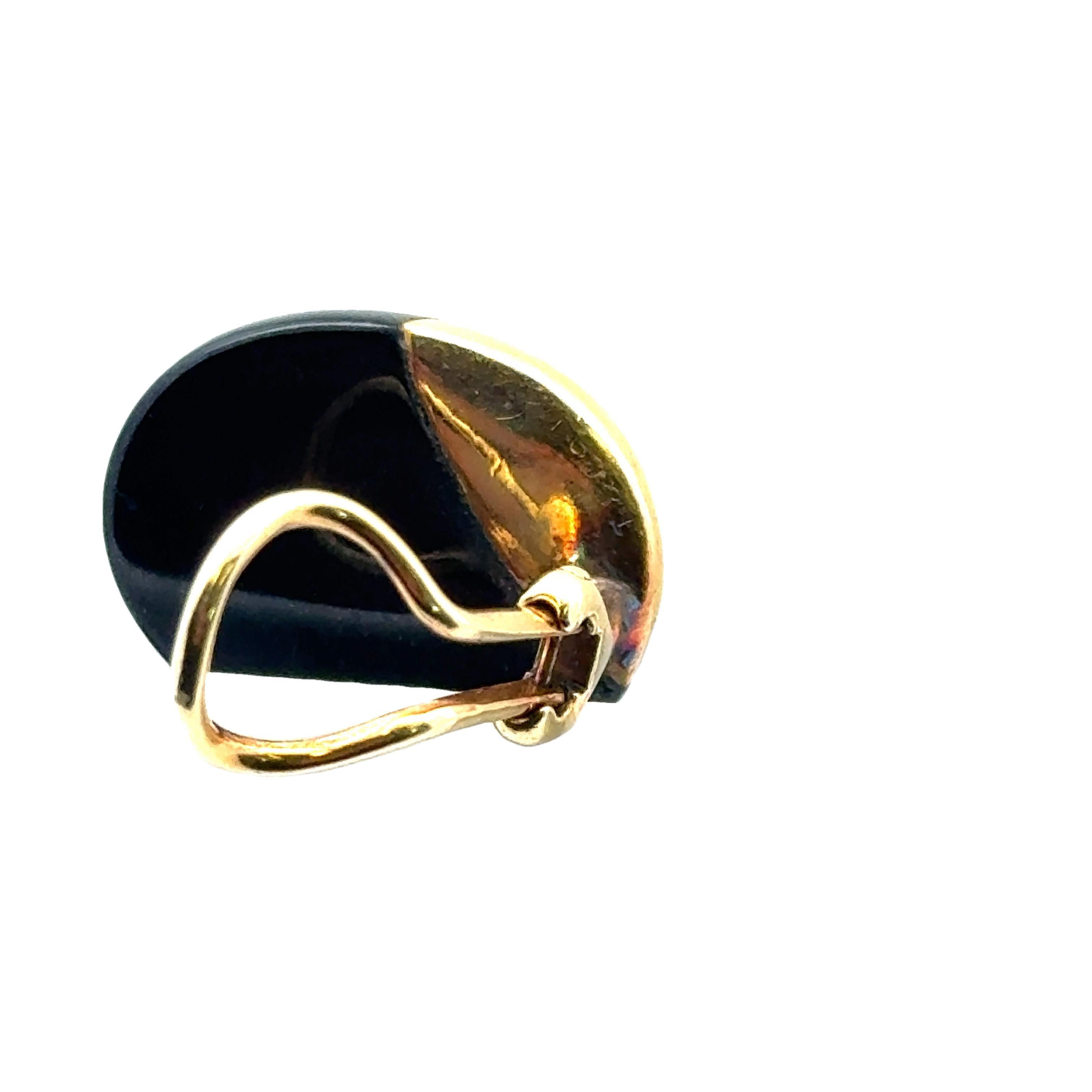 Vintage Tiffany & Company 'Yin Yang' Ohr-Clip-Ohrringe aus schwarzem Onyx im Zustand „Gut“ in Boca Raton, FL