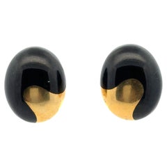 Vintage Tiffany & Company 'Yin Yang' Ohr-Clip-Ohrringe aus schwarzem Onyx