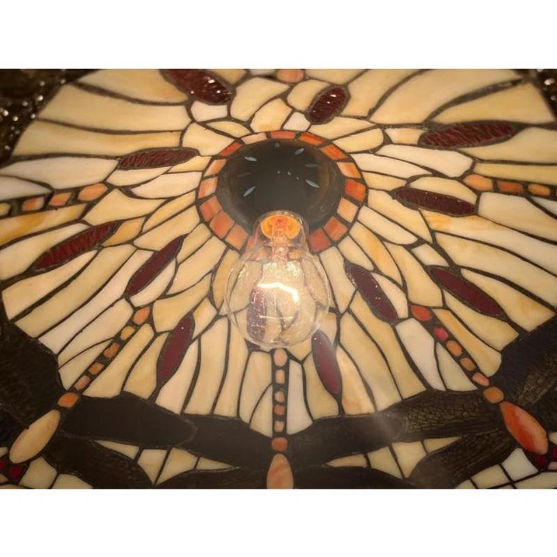 Lampada a sospensione in vetro Tiffany Dragonfly Design/One vintage in vendita 6