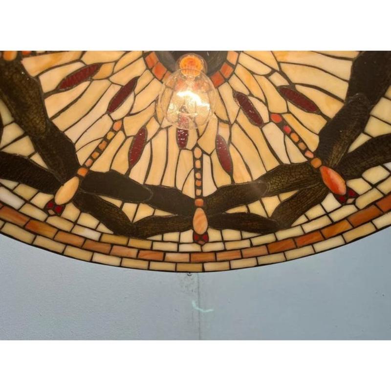 Lampada a sospensione in vetro Tiffany Dragonfly Design/One vintage in vendita 7