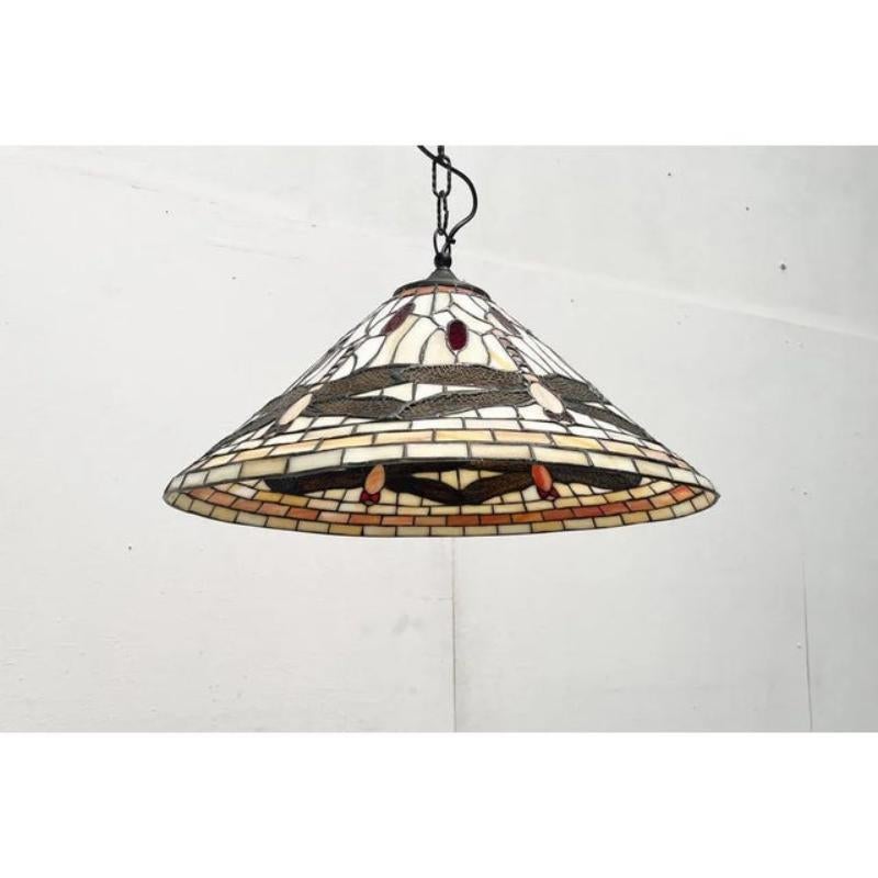 XX secolo Lampada a sospensione in vetro Tiffany Dragonfly Design/One vintage in vendita