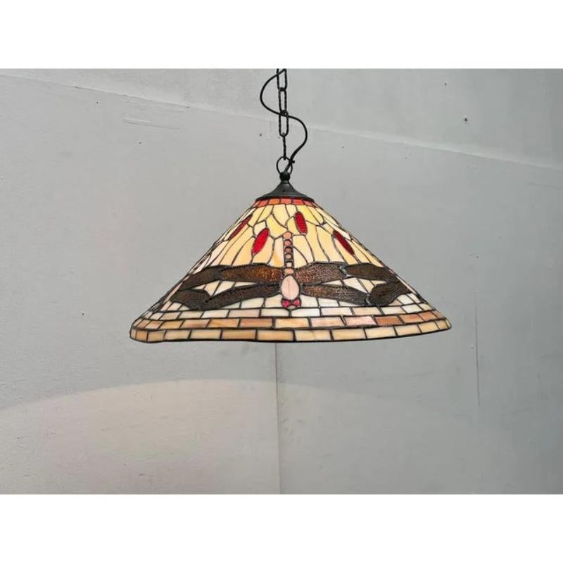 Lampada a sospensione in vetro Tiffany Dragonfly Design/One vintage in vendita 3