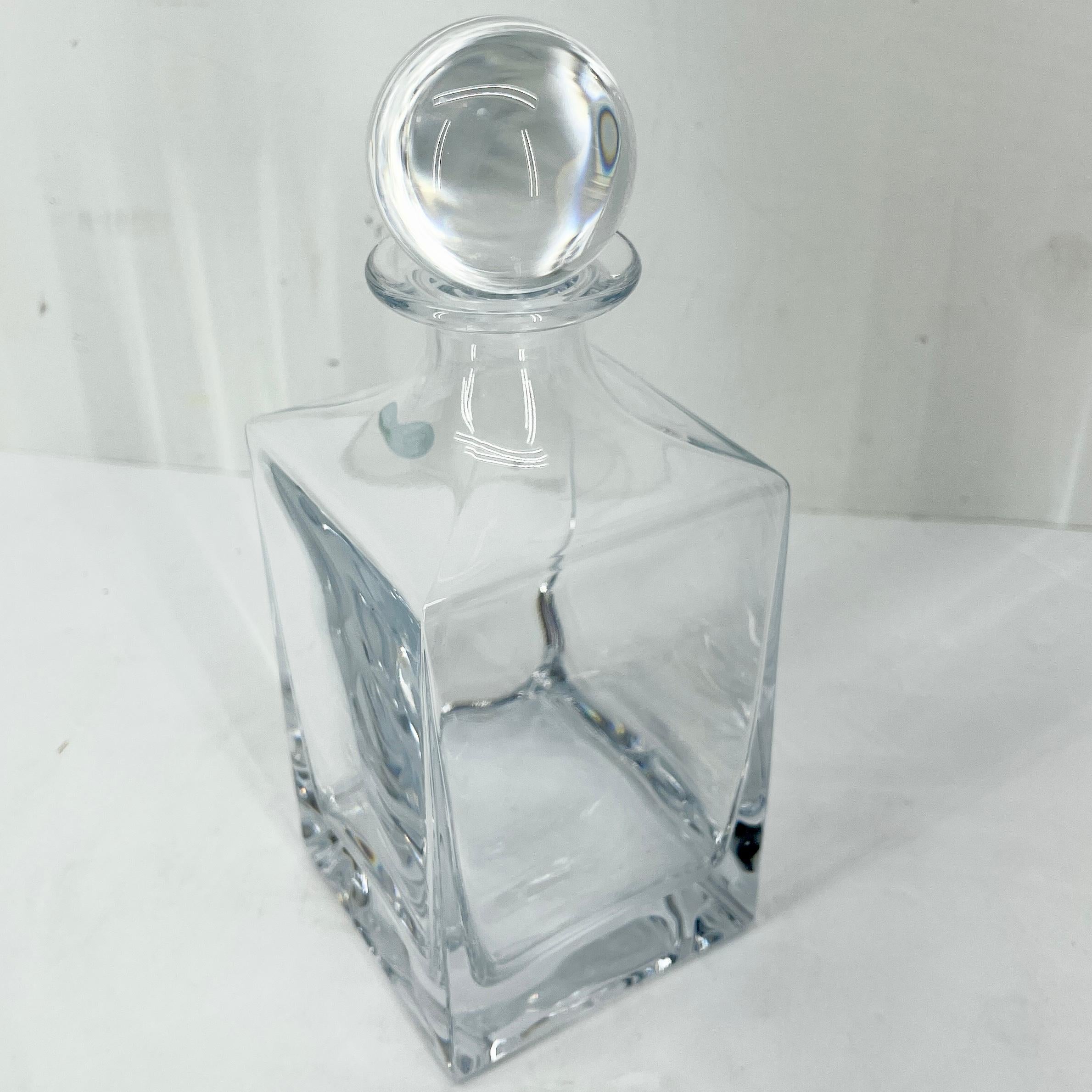 Vintage Tiffany & Co. Glass Decanter, Made in Italy  In Good Condition In Haddonfield, NJ