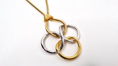 Vintage Tiffany Inspired Two-Toned 18k Gold Plated Quadrifolio Pendant Necklace