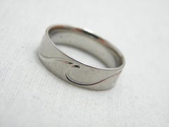 Vintage Tiffany Palladium 6.2mm Wave Ring Size Q1/2 8.5 950 Purity Band T&Co