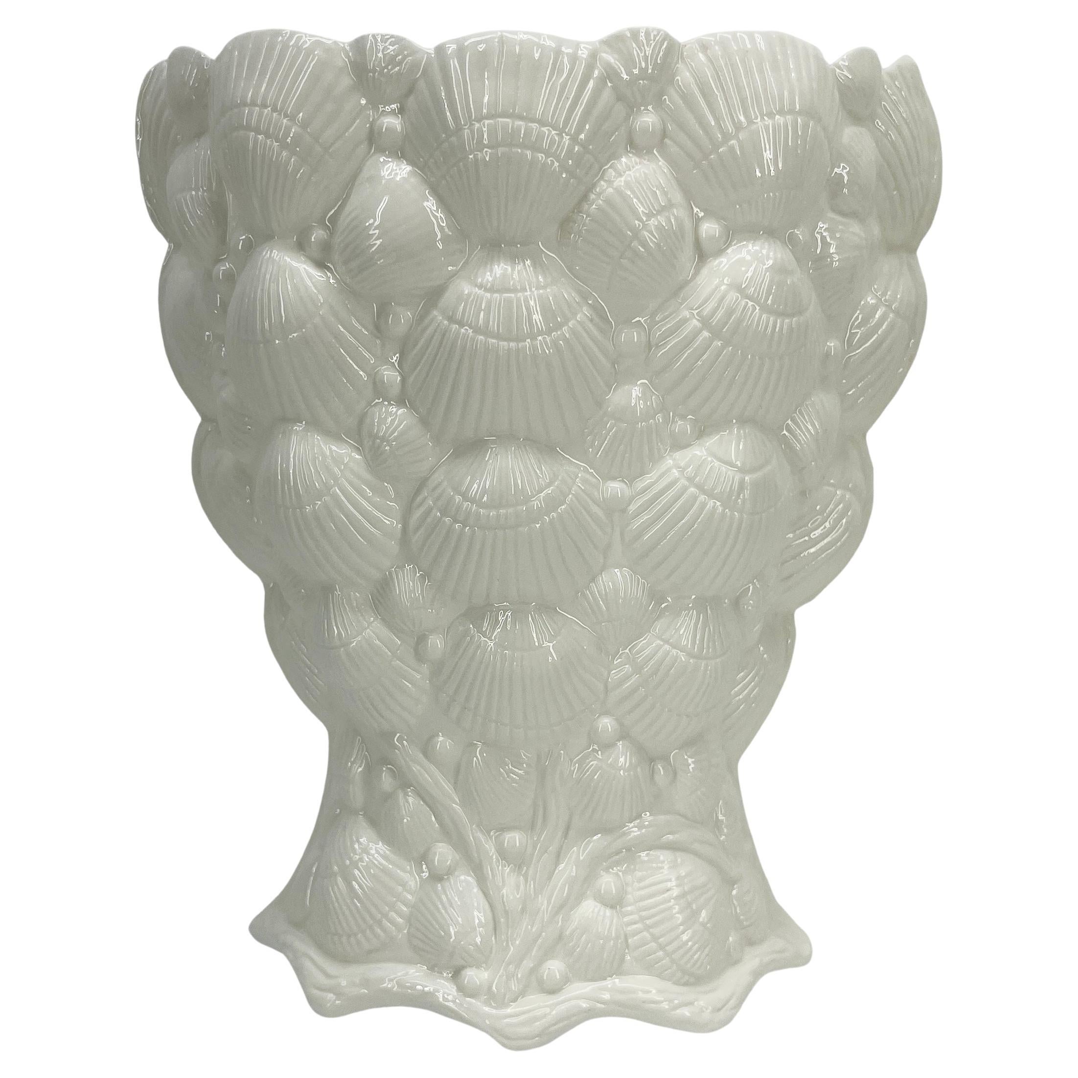 Vintage Tiffany Seashell Vase by Sybil Connolly, White Porcelain 2