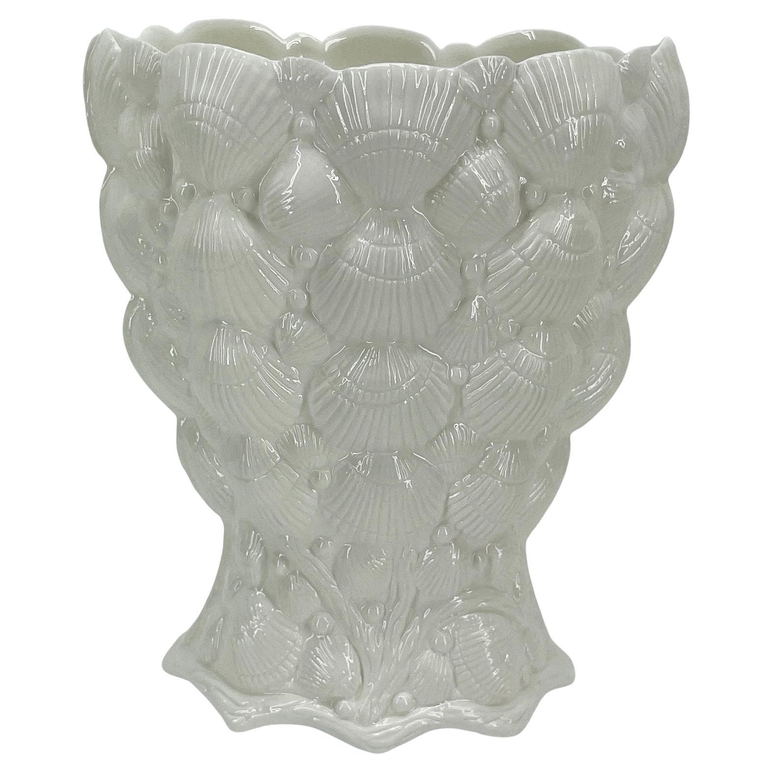 Vintage Tiffany Seashell Vase by Sybil Connolly, White Porcelain 4