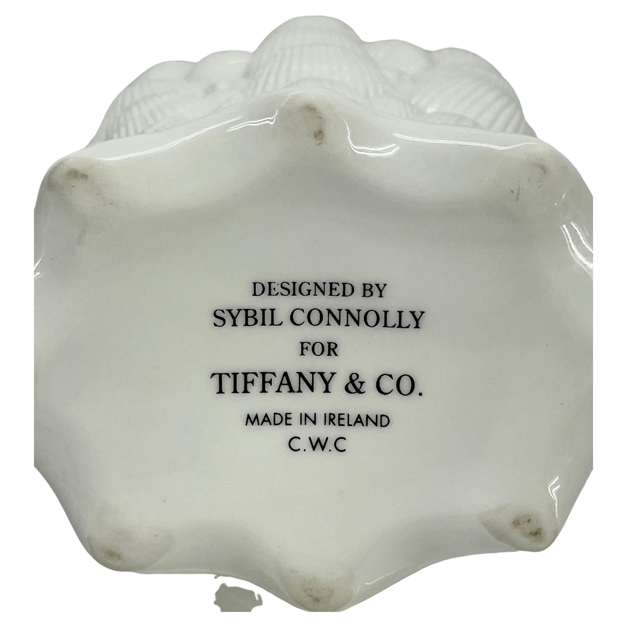 Irish Vintage Tiffany Seashell Vase by Sybil Connolly, White Porcelain