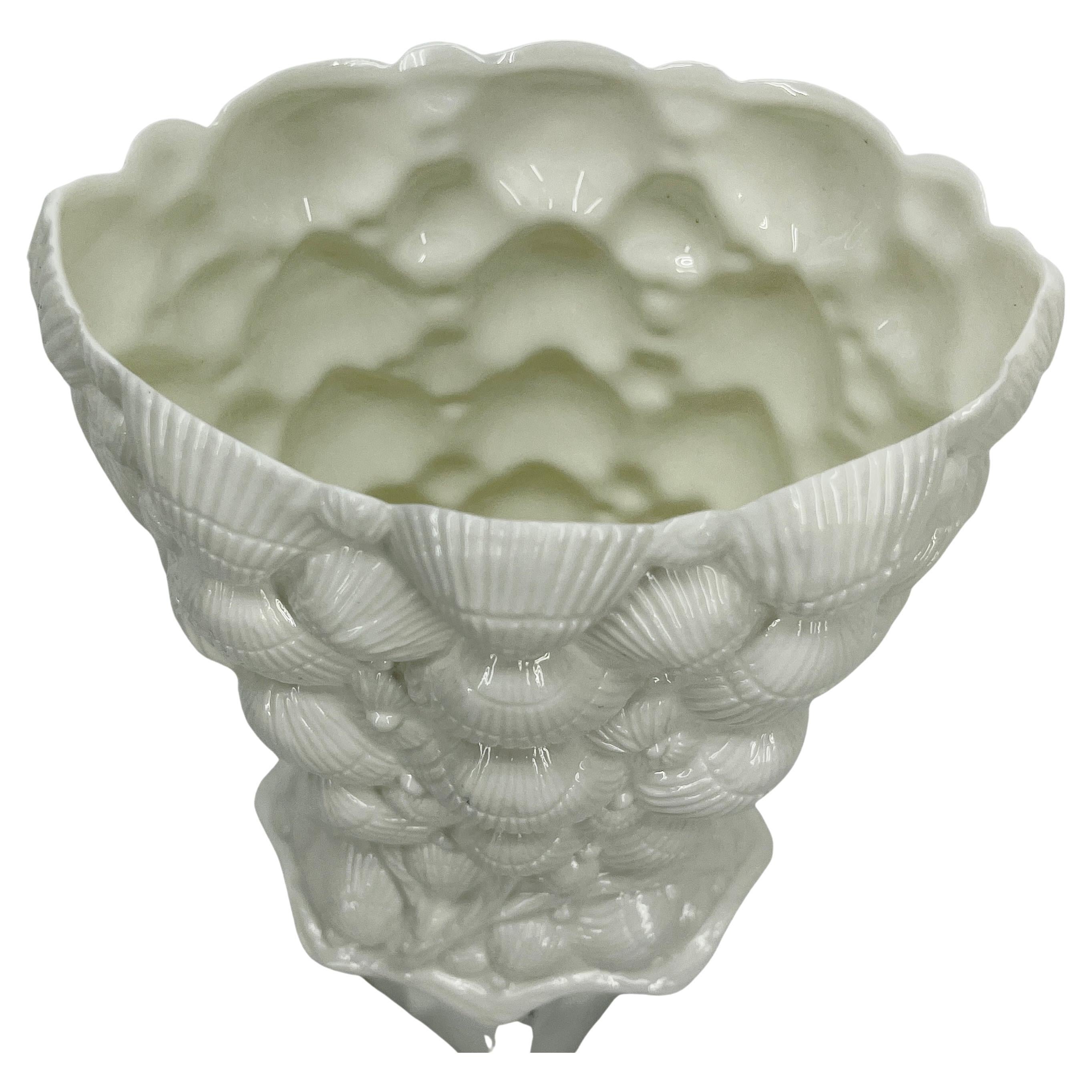 20th Century Vintage Tiffany Seashell Vase by Sybil Connolly, White Porcelain