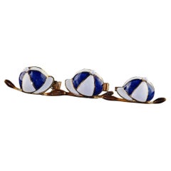 Vintage Tiffany Shlumberger 14K/18K Gold Enamel Jockey Cufflink Tie Stud Set