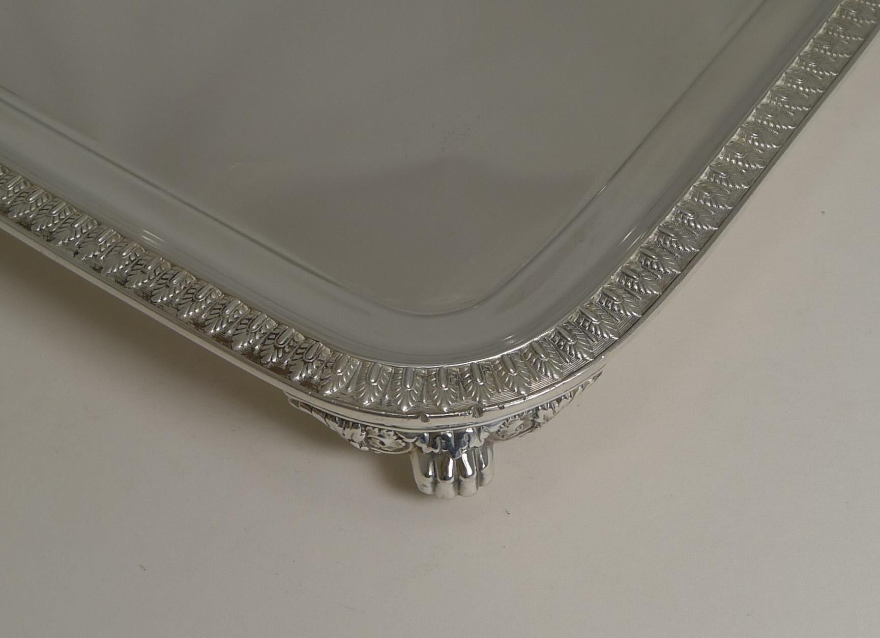 Vintage Tiffany Silver Plated Square Cocktail Tray or Salver In Good Condition In Bath, GB