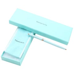Vintage Tiffany Sterling Silver Blue Dia, Enamel Ballpoint Pen