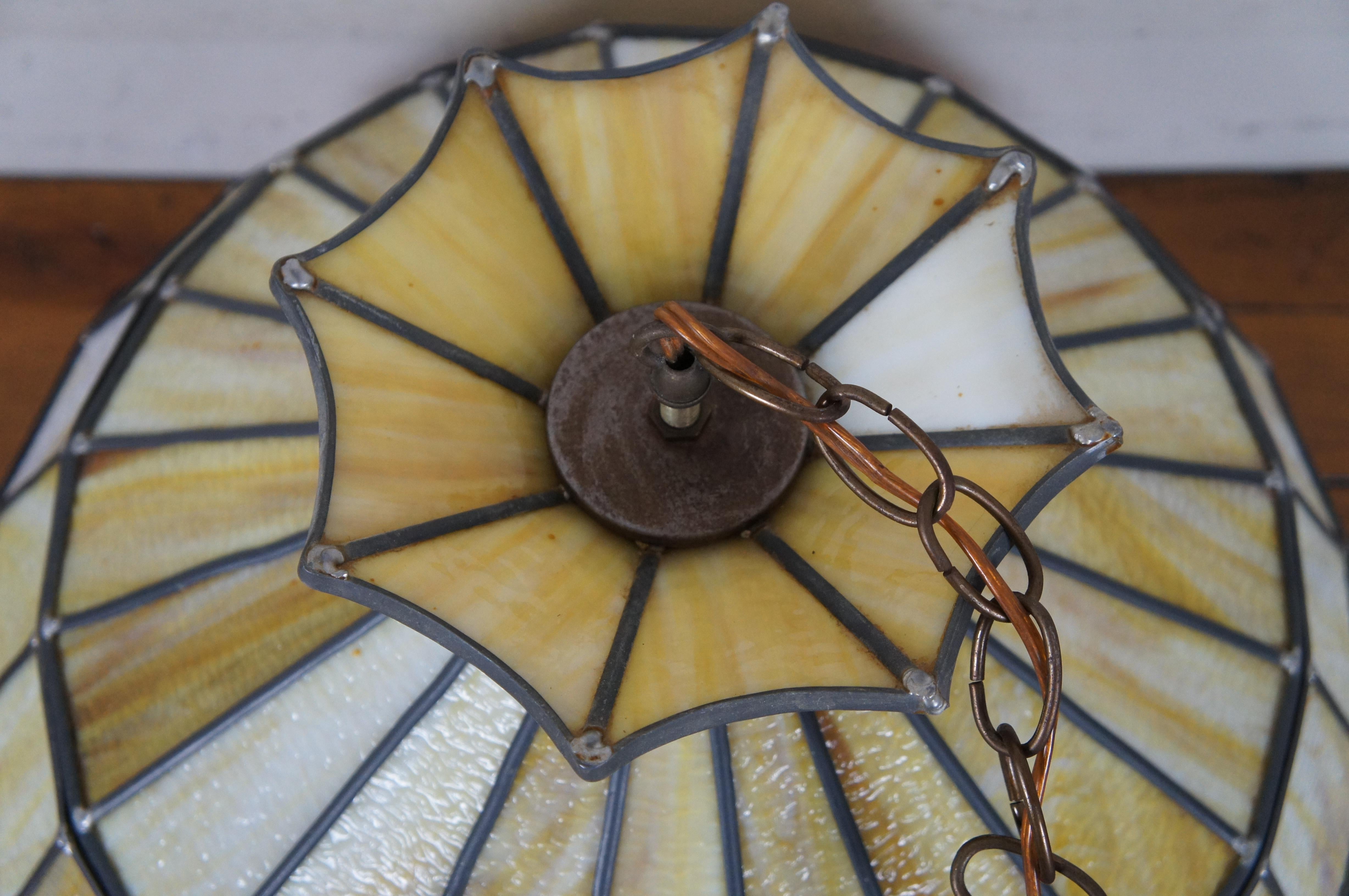 vintage stained glass hanging lamp