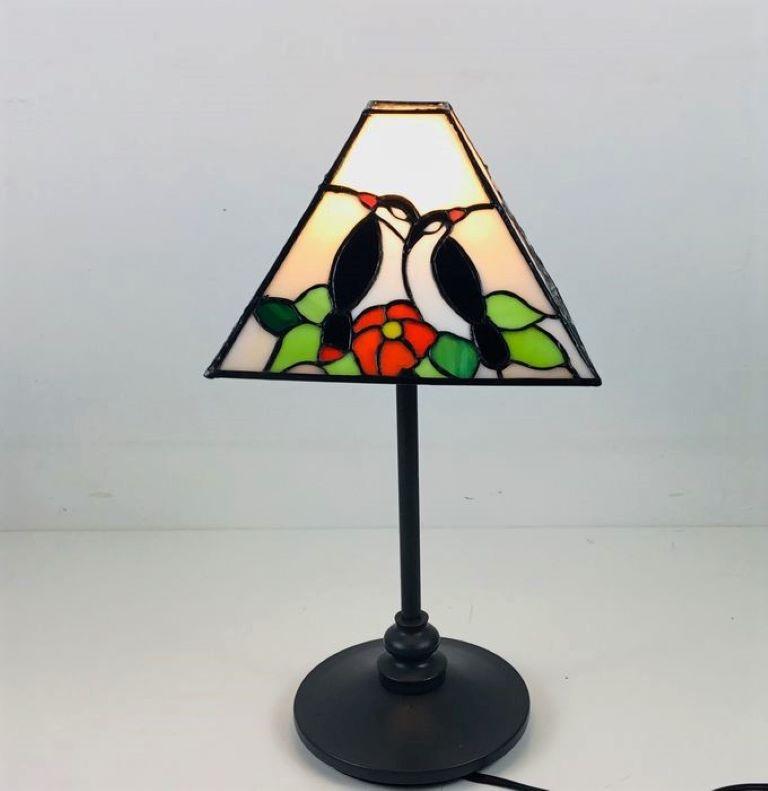 French Vintage Tiffany-Style Table Lamp, France, 1960s