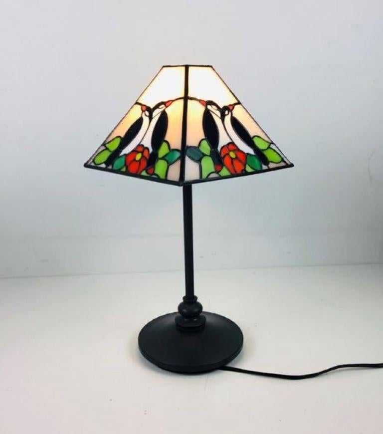 Patinated Vintage Tiffany-Style Table Lamp, France, 1960s
