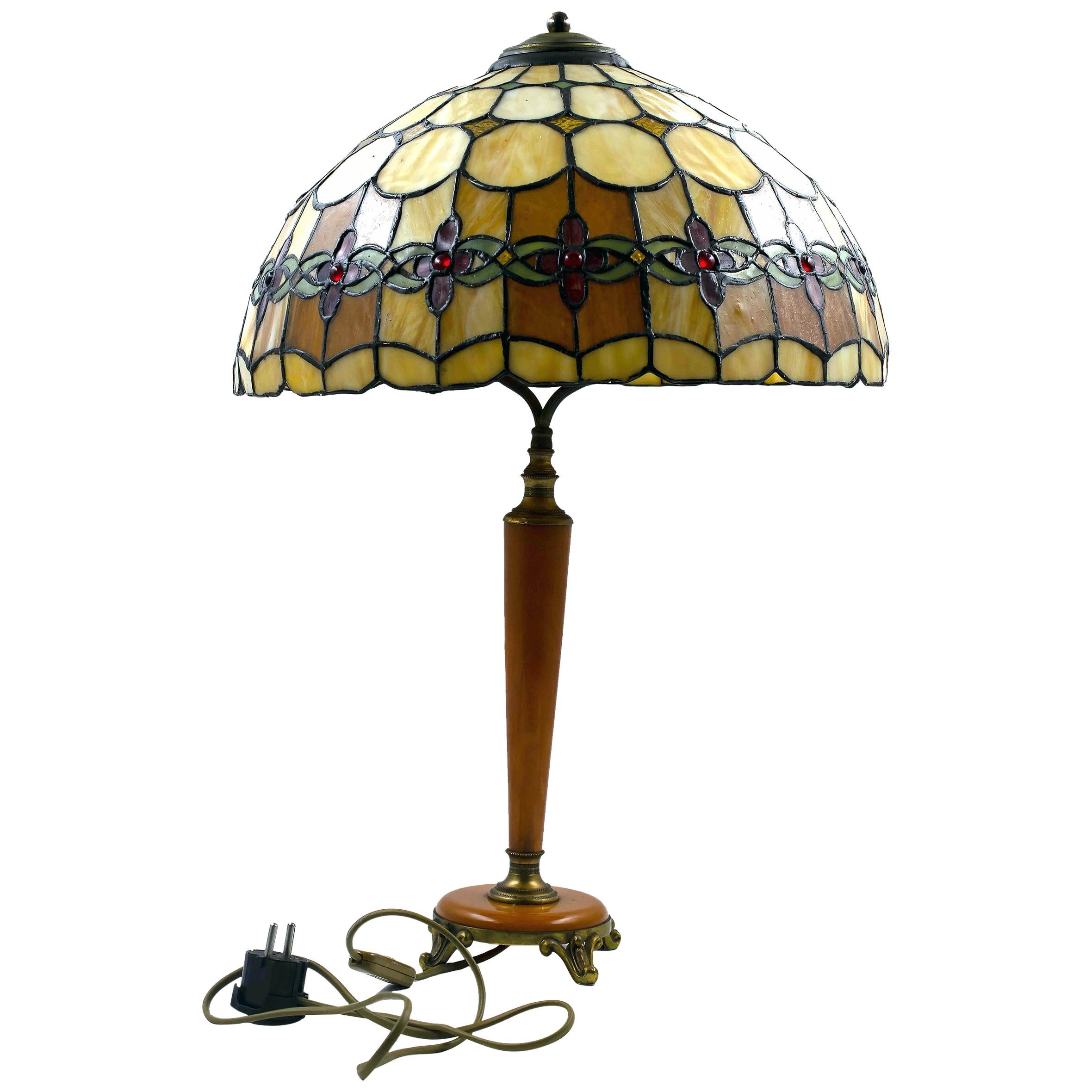 Vintage Tiffany-Style Table Lamp, Late 1950s