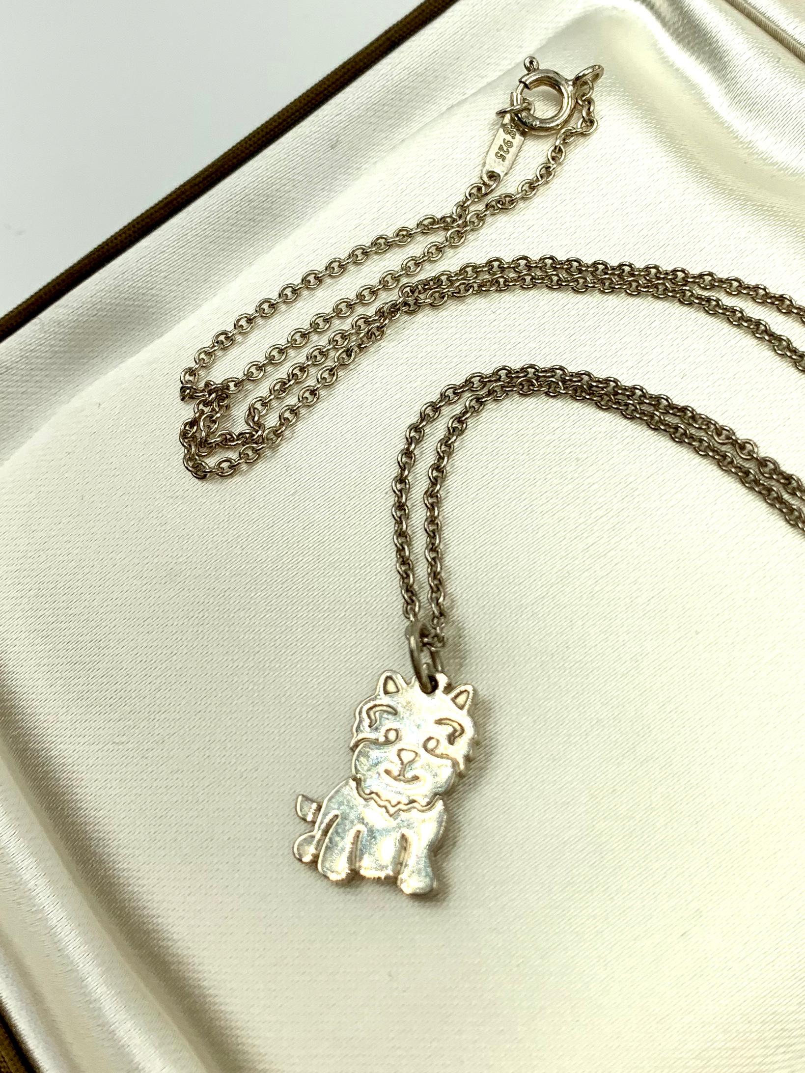 Tiffany & Co. Sterling Silver Westie, West Highland White Terrier Necklace In Good Condition In New York, NY