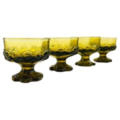 Vintage Tiffin Franciscan Madeira Green Coupes - Set of 4
