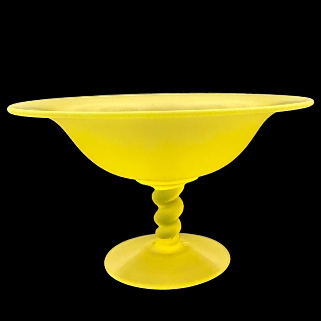 uranium glass footed bowl