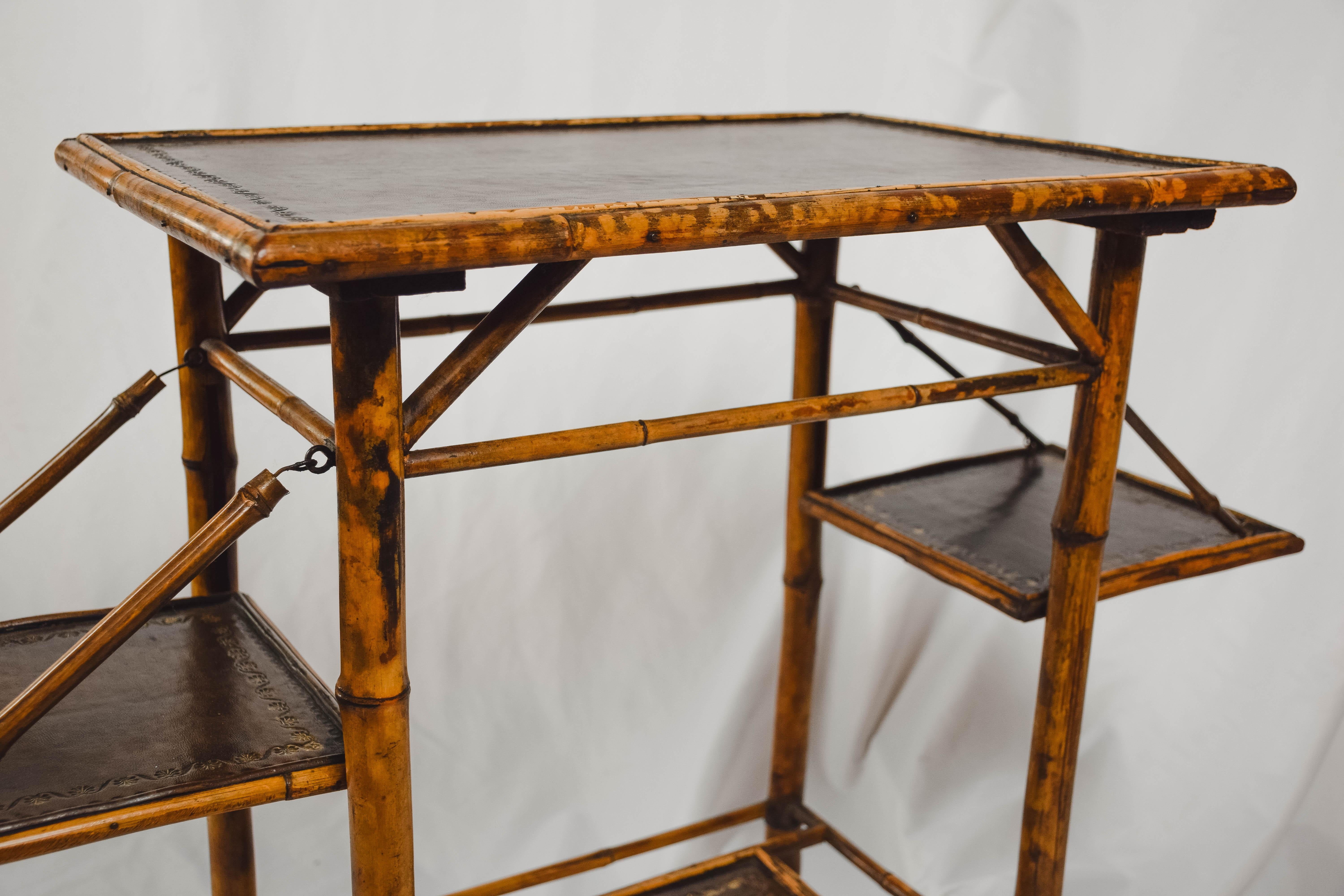 British Colonial Vintage Tiger Bamboo Table