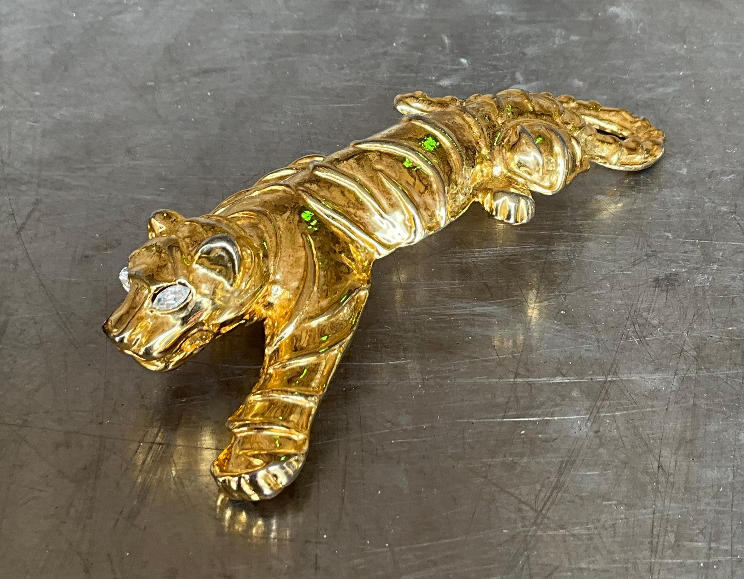 Femenino o masculino Broche de tigre vintage en venta