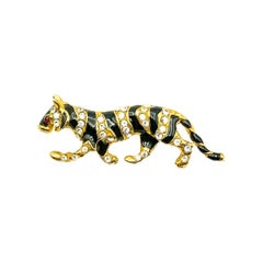 Vintage Tiger Brooch with Enamel
Crystals 1990s Vintage Tiger Brooch with Enamel
Crystals 1990s