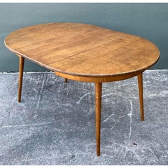 Vintage Tiger Maple Extendable Dining Table