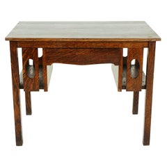 Antique Tiger Oak Desk, Arts & Crafts Mission, American 1920, B2478