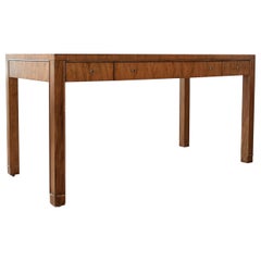 Vintage Tiger Oak Desk With Leather Surface by Thomasville