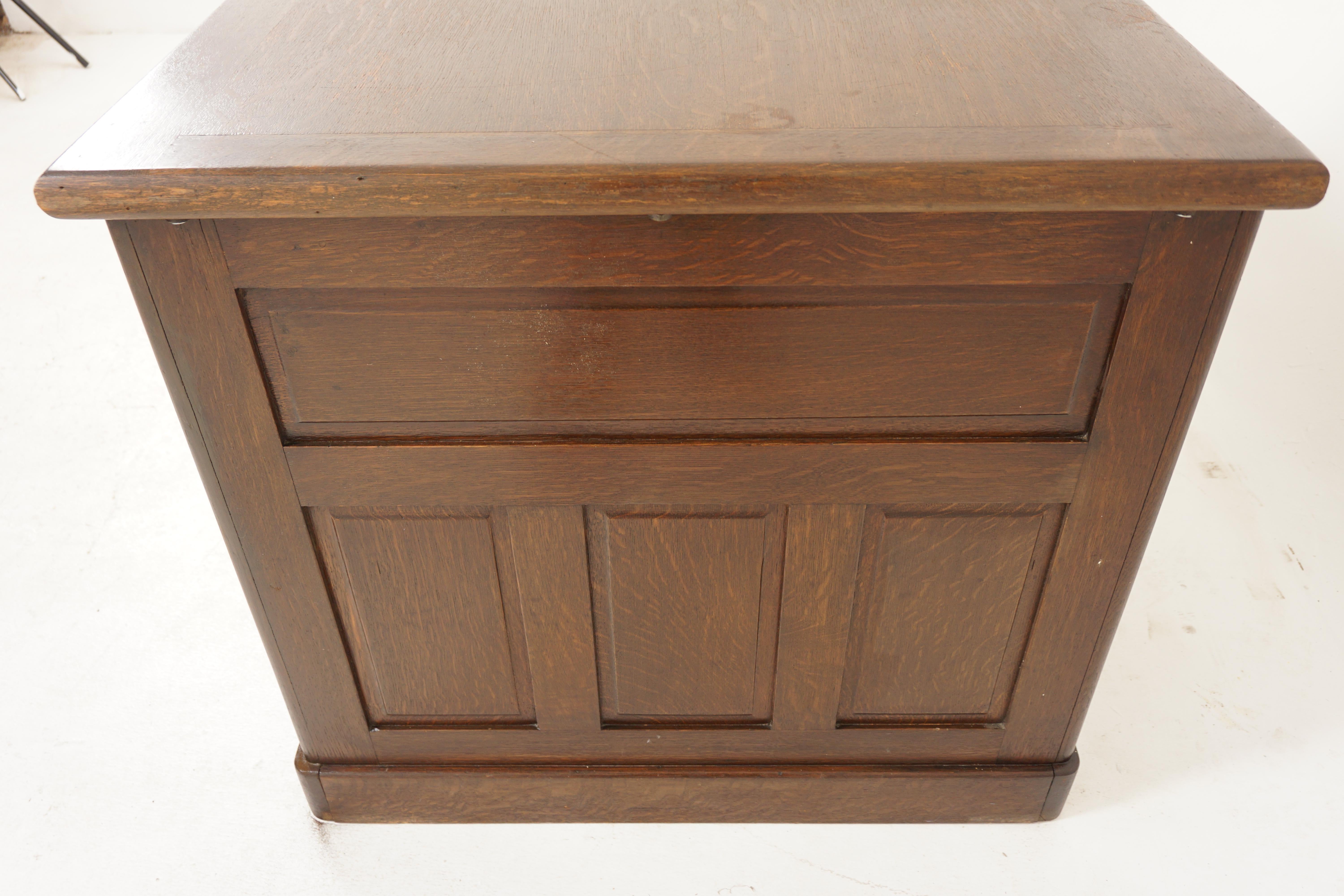 Vintage Tiger Oak Double Pedestal Desk, America 1920, H600 4