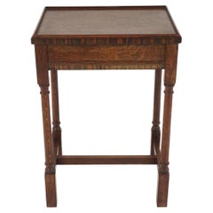 Antique Tiger Oak Lamp Table, Sofa Table, End Table Scotland 1930, B2613