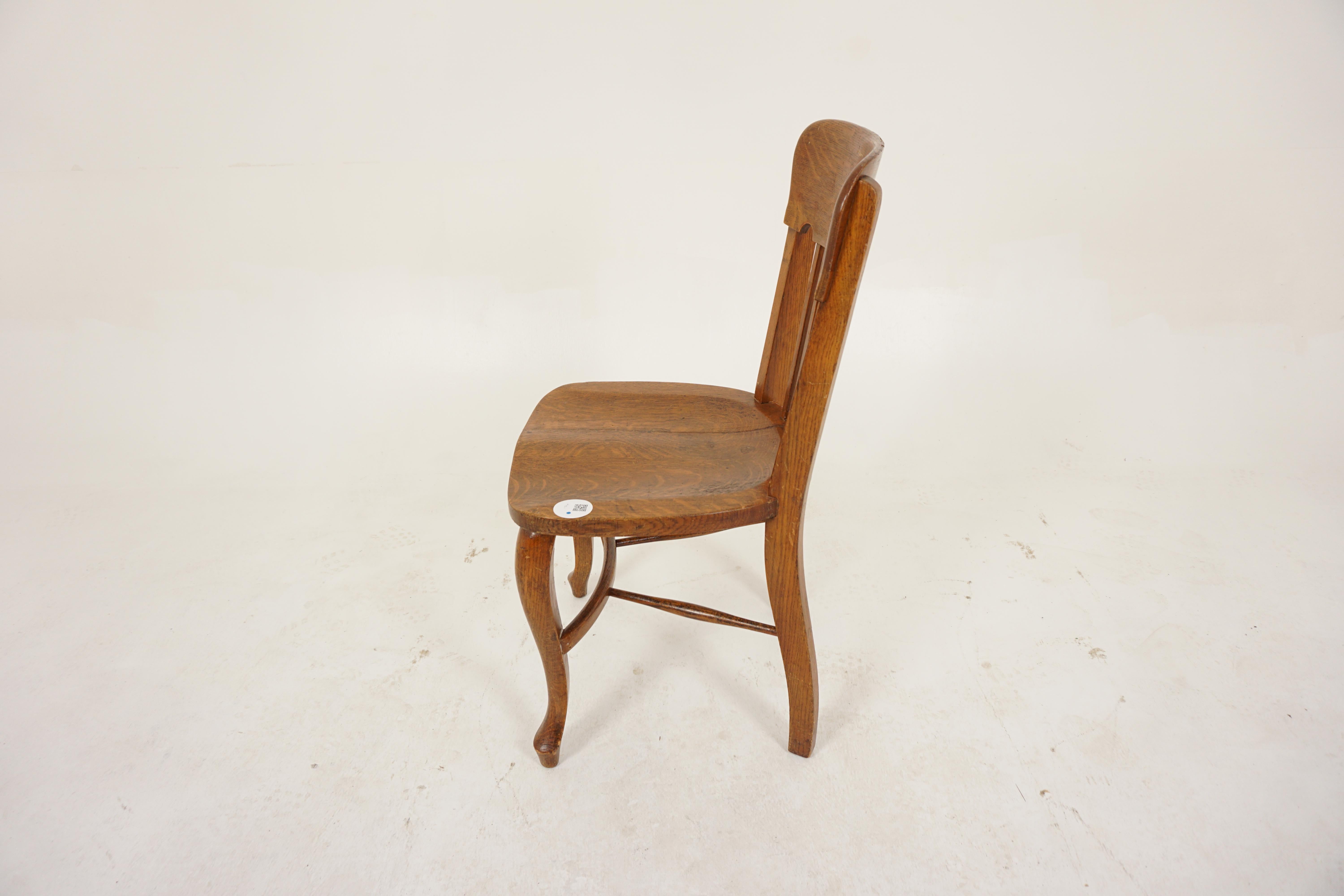 Early 20th Century Vintage Tiger Oak Office Chair, American 1920