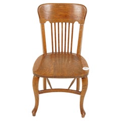 Antique Tiger Oak Office Chair, American 1920