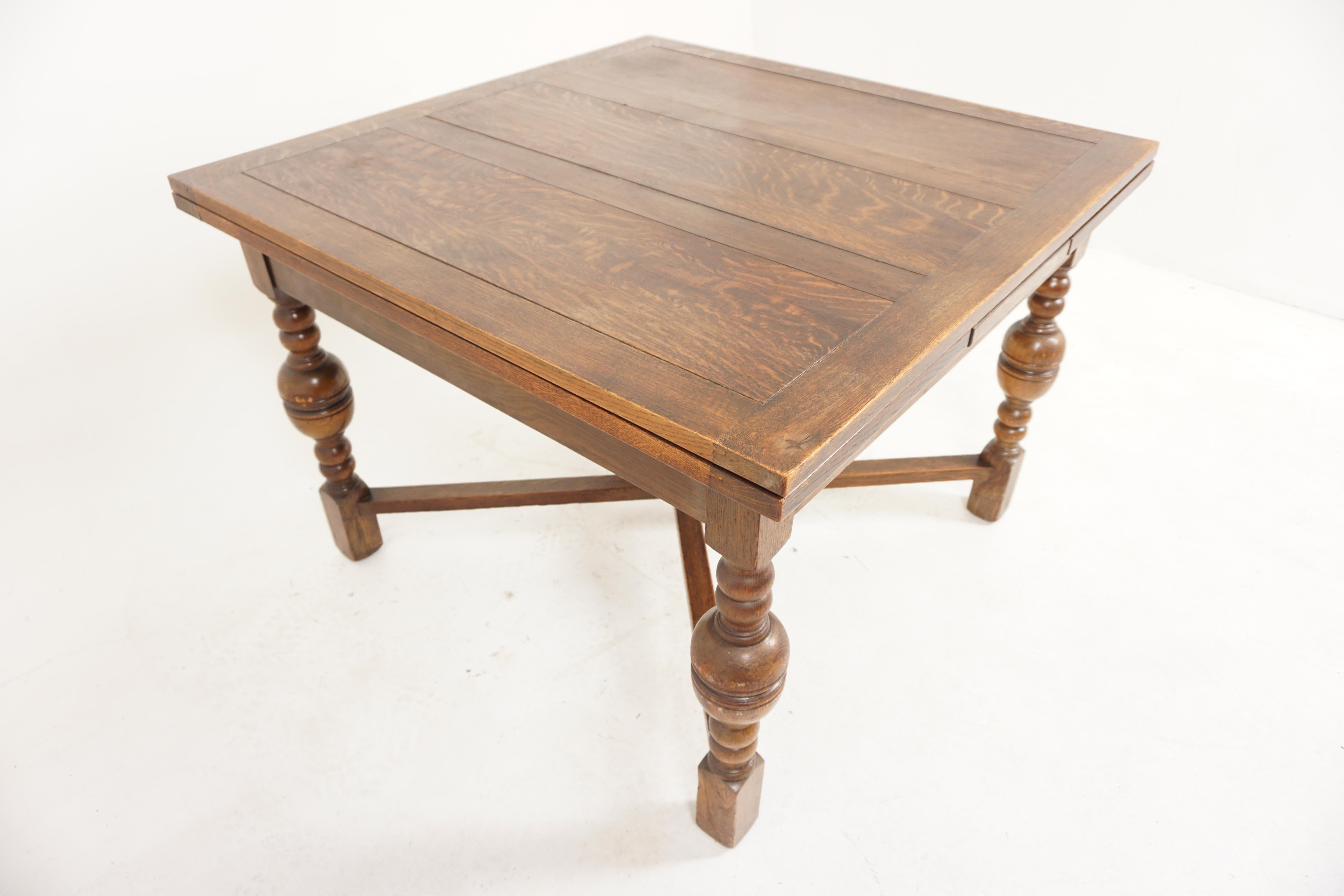 antique tiger oak dining table