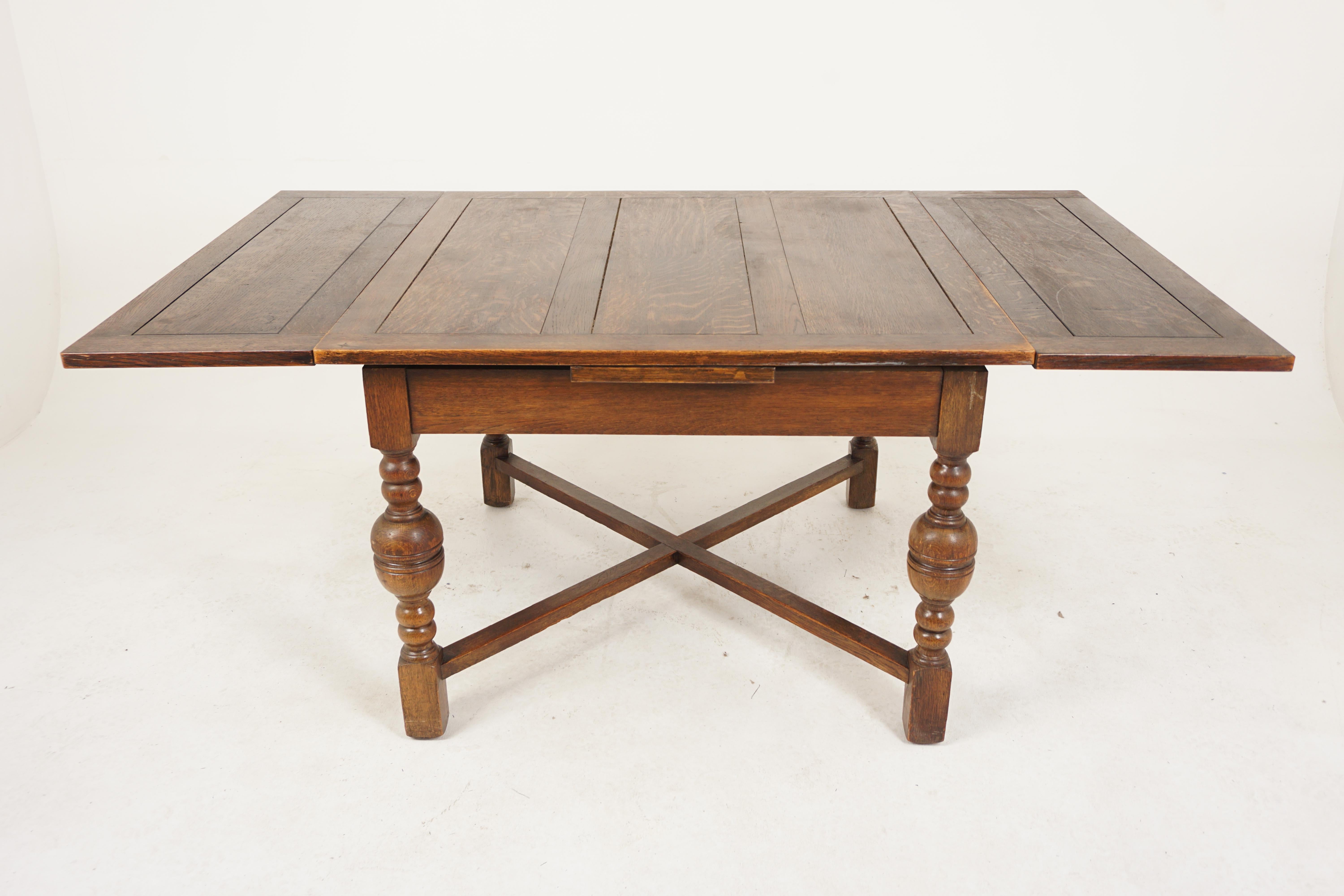 antique tiger oak dining table