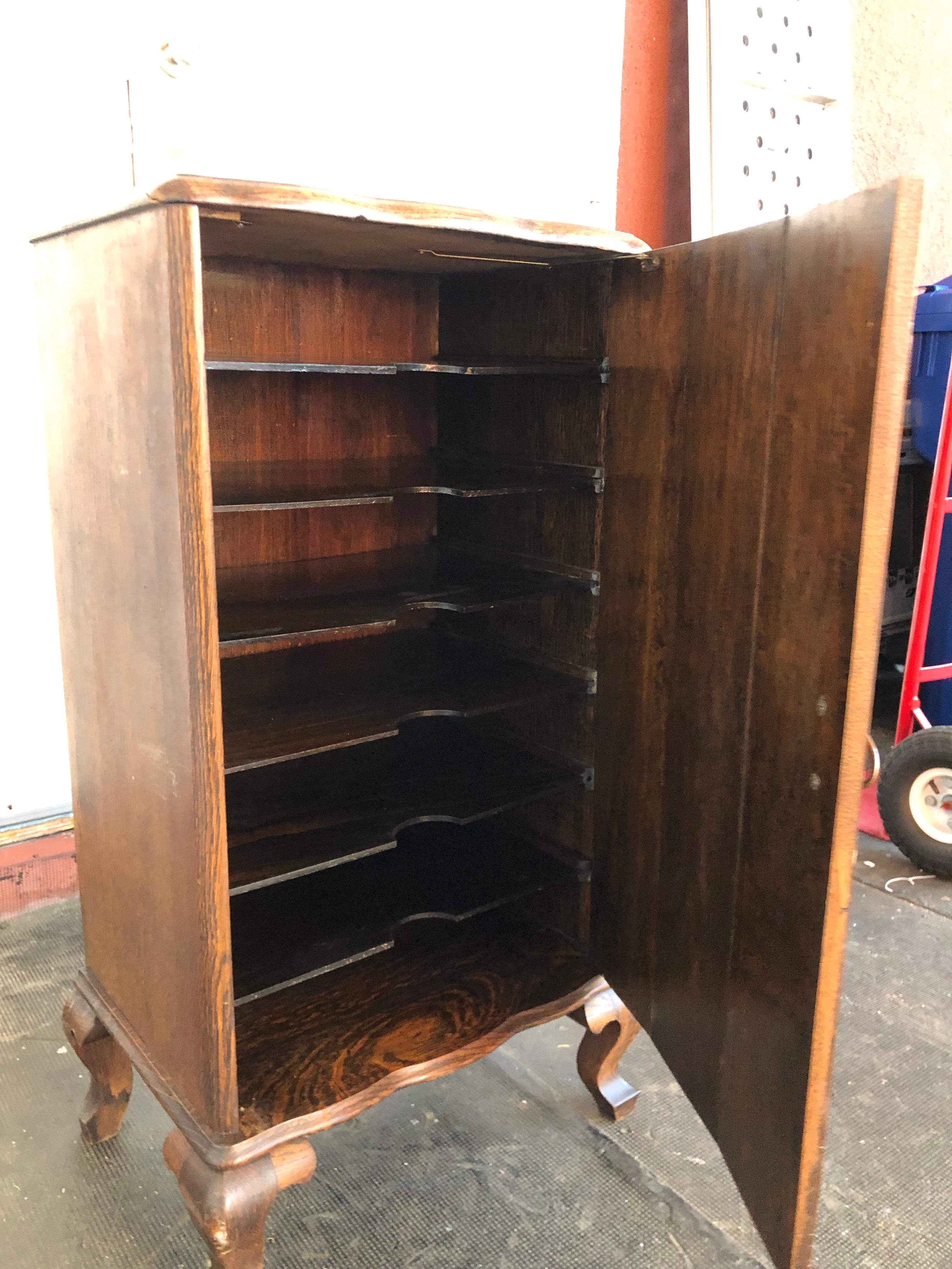 American Classical Vintage Tiger Oak Sheet Music Storage Cabinet