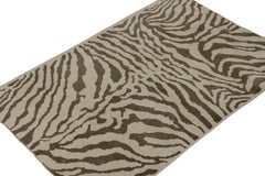 Vintage Tiger Skin Style Rug in Taupe with Brown Pattern, by Rug & Kilim