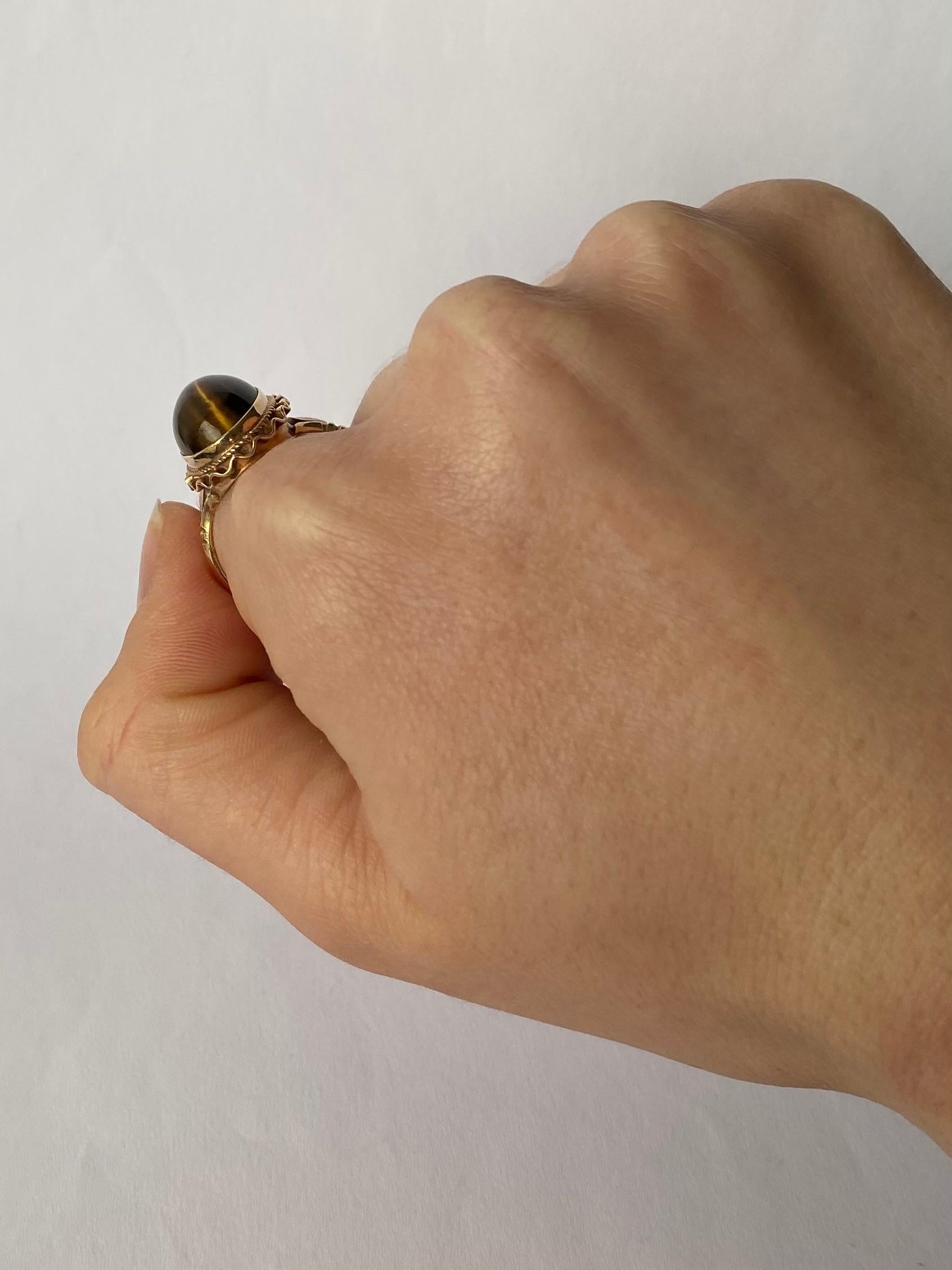 vintage tiger eye ring