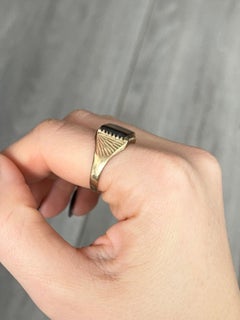 Vintage Tigers Eye and 9 Carat Gold Signet Ring