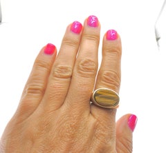 Vintage Tiger’s Eye Oval Ring 10k Gold