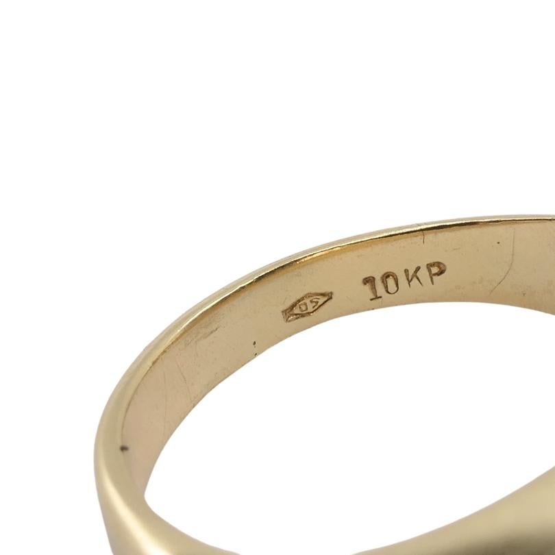 Anello ovale con occhio di tigre vintage in oro 10k in vendita 3