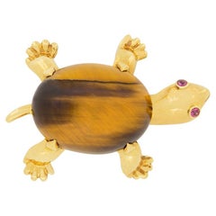 Vintage Tigers Eye Tortoise, hallmarked 1981