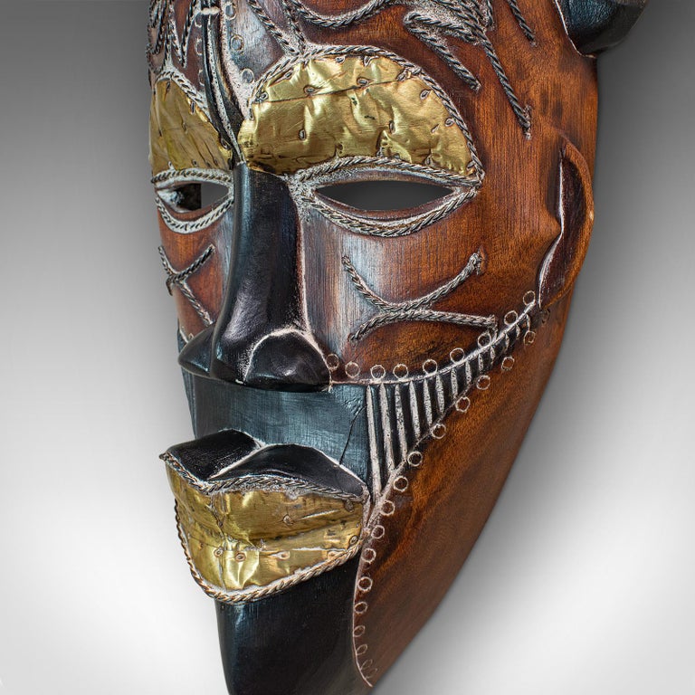 Vintage Tikar Tribal Mask, Cameroon, African, Tropical Hardwood, circa