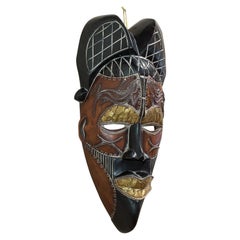 Vintage Tikar Tribal Mask, Cameroon, African, Tropical Hardwood, circa 1970