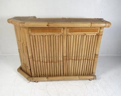 Vintage Tiki Bar with Matching Stools