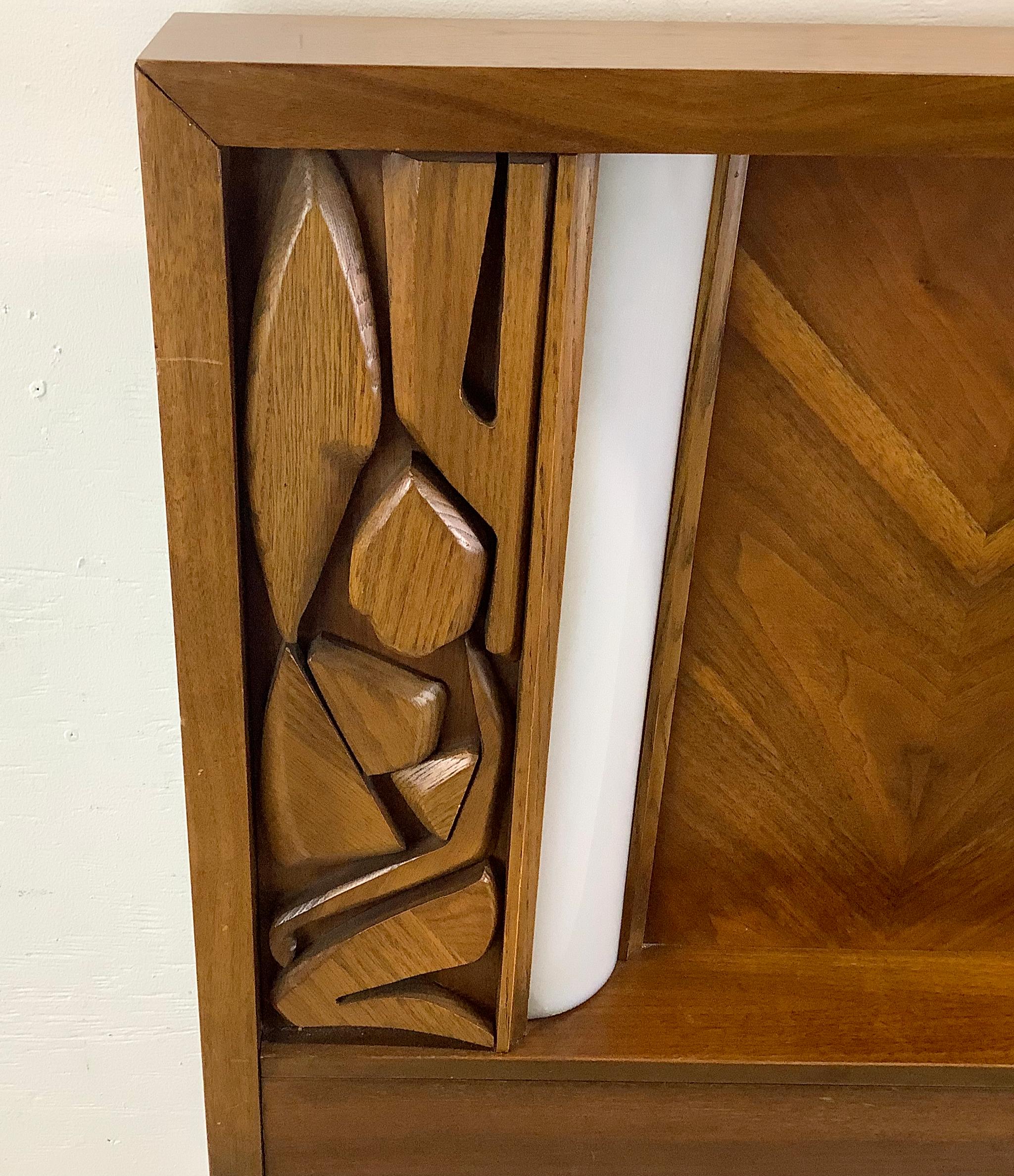 Vintage Tiki Style Backlit Headboard by United Furniture- Full/Queen 7