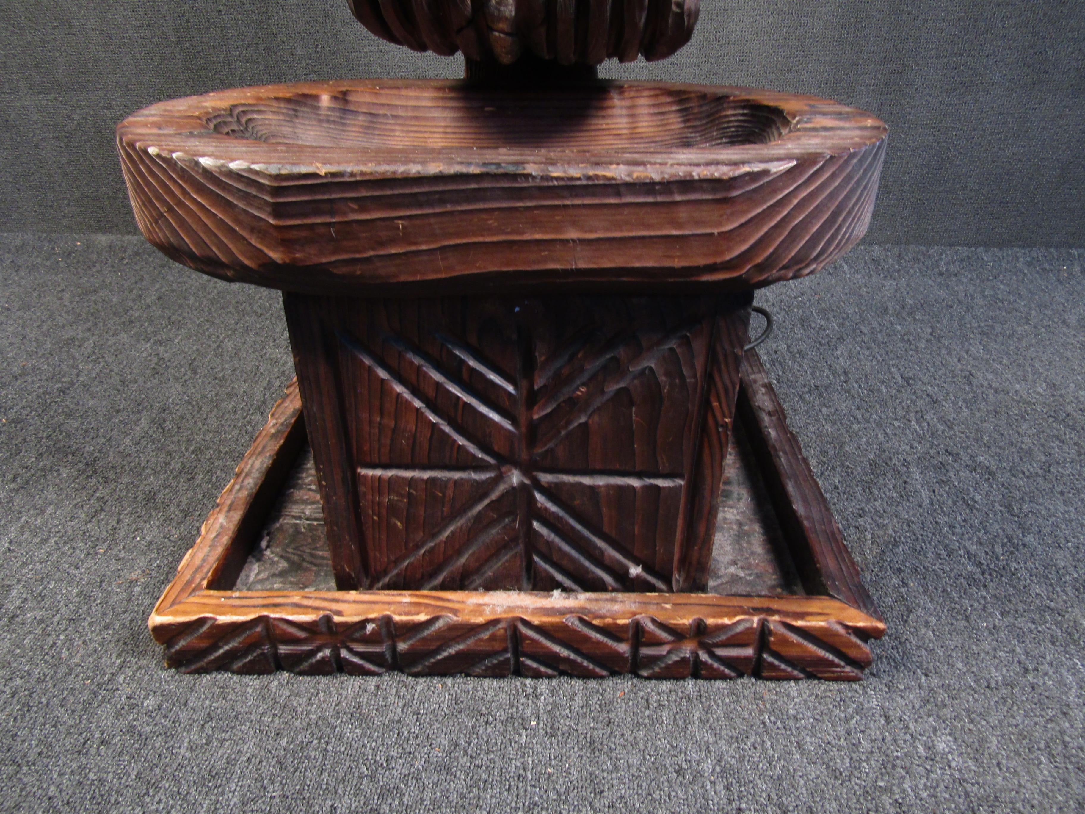 Vintage Tiki Water Fountain in the Style of Witco In Fair Condition In Brooklyn, NY