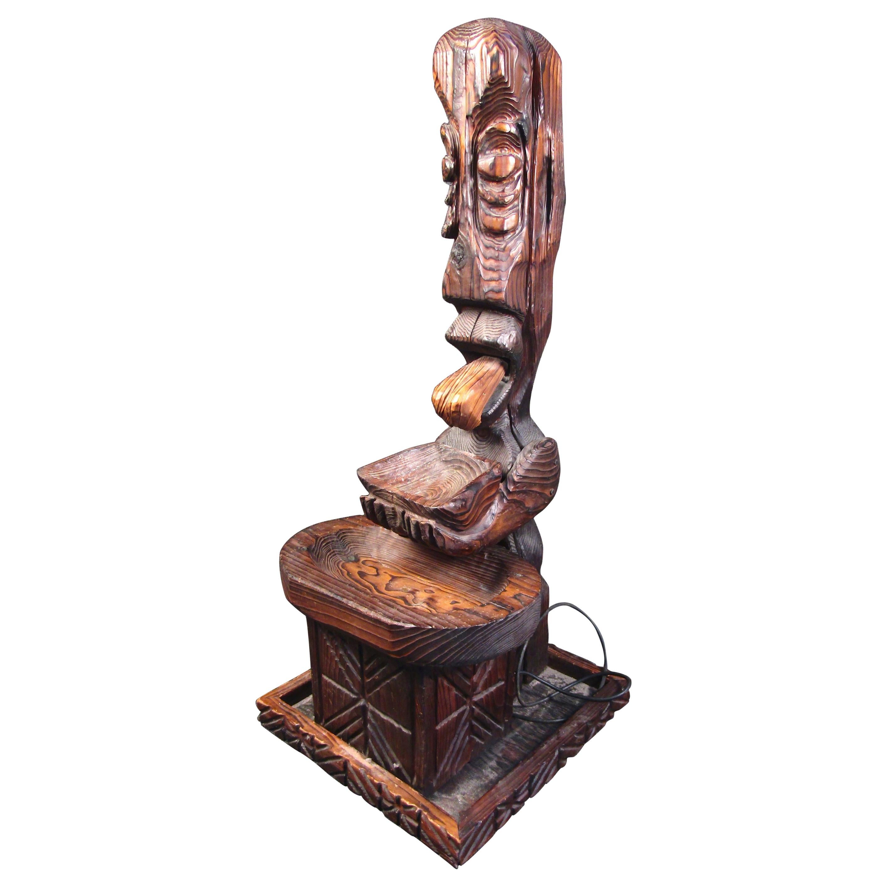 Vintage Tiki Water Fountain in the Style of Witco